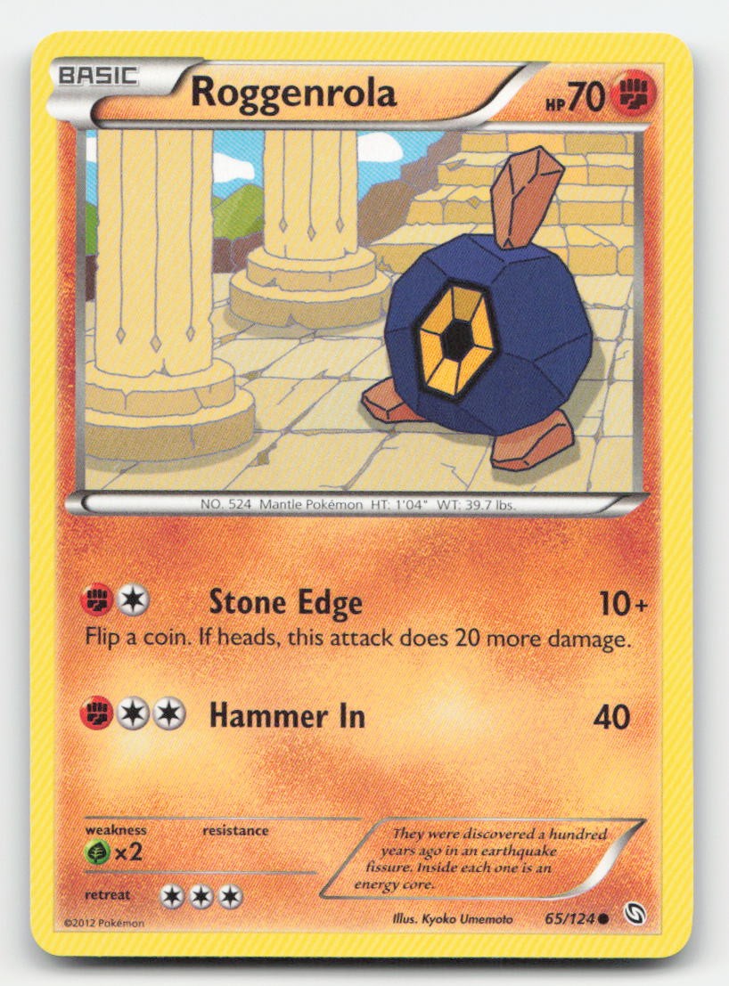 Roggenrola Dragons Exalted 65/124 C Pokemon LP