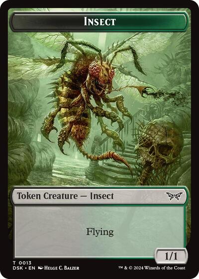 Insect 0013 Manifest Double Sided Token DSK #13 // 18 (Near Mint T) Magic: The Gathering: Duskmourn: House of Horror