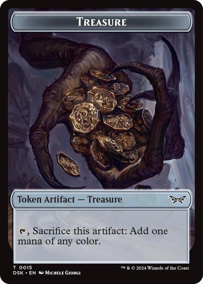 Treasure Token DSK #15 (Near Mint T) Magic: The Gathering: Duskmourn: House of Horror