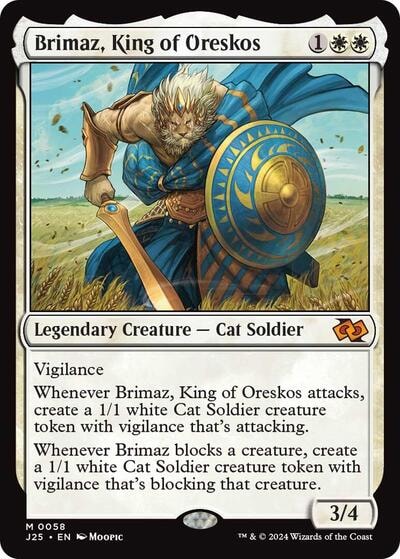 Brimaz King of Oreskos Anime J25 #58 (Near Mint Mythic Rare) Magic: The Gathering: Foundations Jumpstart
