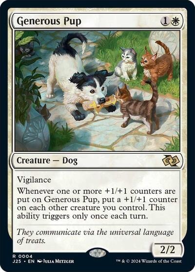 Generous Pup J25 #4 (Near Mint Rare) Magic: The Gathering: Foundations Jumpstart