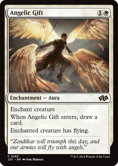 Angelic Gift J25 #165 (Near Mint Common) Magic: The Gathering: Foundations Jumpstart