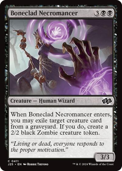 Boneclad Necromancer J25 #411 (Near Mint Common) Magic: The Gathering: Foundations Jumpstart