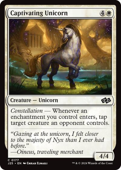 Captivating Unicorn J25 #177 (Near Mint Common) Magic: The Gathering: Foundations Jumpstart