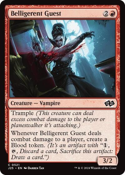 Belligerent Guest J25 #521 (Near Mint Common) Magic: The Gathering: Foundations Jumpstart