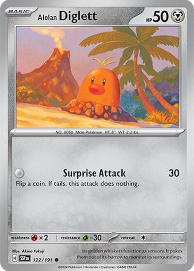 Alolan Diglett SV08: Surging Sparks SSP #122/191 (Common) Pokemon: