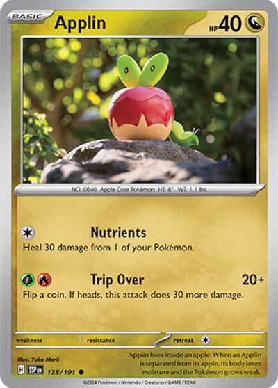 Applin SV08: Surging Sparks SSP #138/191 (Common) Pokemon: