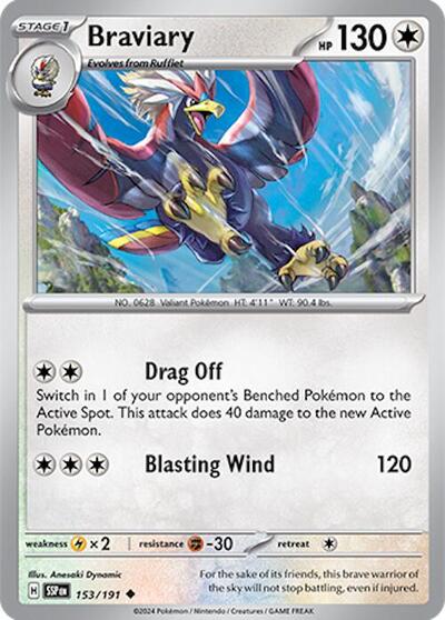 Braviary 153 191 SV08: Surging Sparks SSP #153/191 (Uncommon) Pokemon: