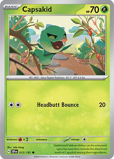 Capsakid SSP #012/191 (Near Mint Common) Pokemon: SV08: Surging Sparks