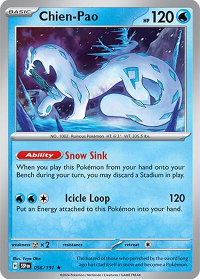 Chien Pao Holofoil SSP #056/191 (Near Mint Rare) Pokemon: SV08: Surging Sparks