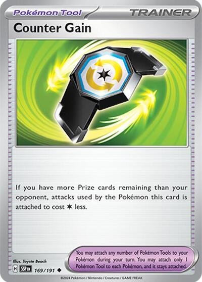 Counter Gain SSP #169/191 (Near Mint Uncommon) Pokemon: SV08: Surging Sparks