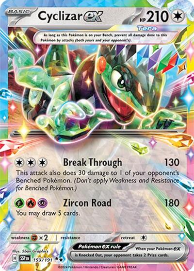 Cyclizar ex 159 191 Holofoil SSP #159/191 (Near Mint Double Rare) Pokemon: SV08: Surging Sparks