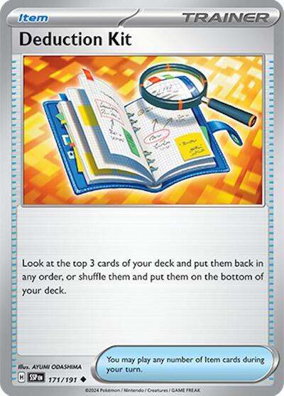Deduction Kit Reverse Holofoil SSP #171/191 (Near Mint Uncommon) Pokemon: SV08: Surging Sparks