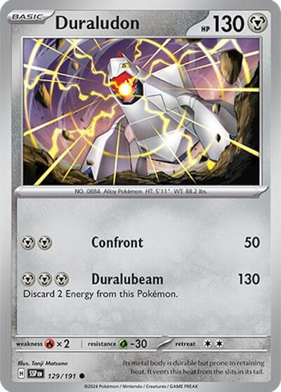 Duraludon SSP #129/191 (Near Mint Common) Pokemon: SV08: Surging Sparks