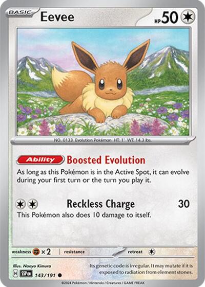 Eevee SV08: Surging Sparks SSP #143/191 (Common) Pokemon: