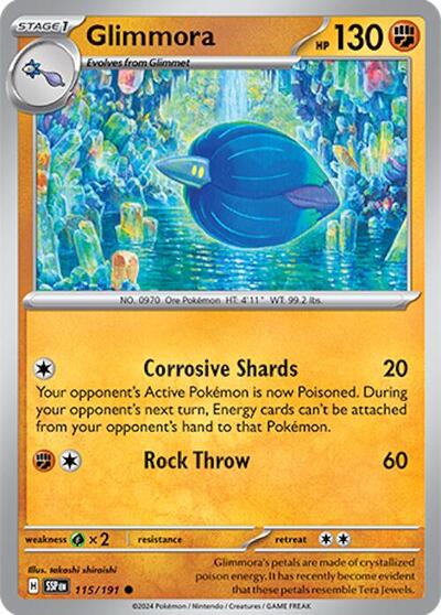 Glimmora Reverse Holofoil SSP #115/191 (Near Mint Common) Pokemon: SV08: Surging Sparks
