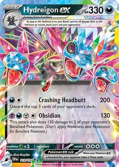 Hydreigon ex 119 191 Holofoil SSP #119/191 (Near Mint Double Rare) Pokemon: SV08: Surging Sparks