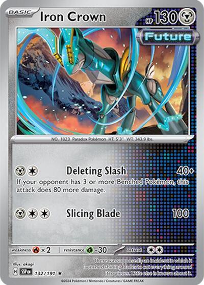 Iron Crown Holofoil SSP #132/191 (Near Mint Rare) Pokemon: SV08: Surging Sparks