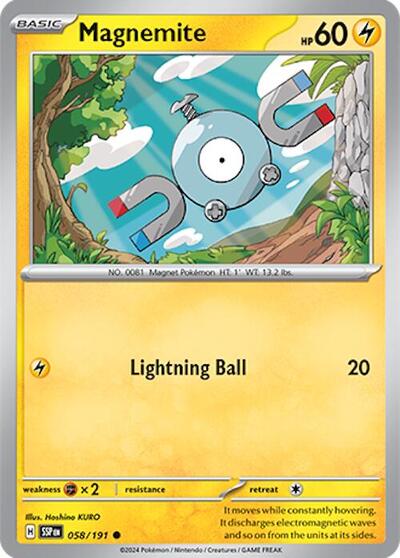 Magnemite SSP #058/191 (Near Mint Common) Pokemon: SV08: Surging Sparks