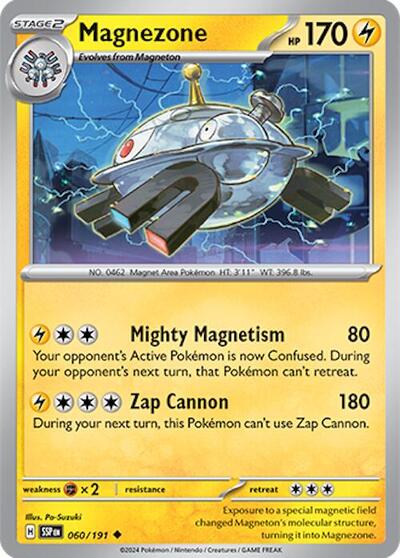 Magnezone Reverse Holofoil SSP #060/191 (Near Mint Uncommon) Pokemon: SV08: Surging Sparks