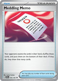Meddling Memo SSP #181/191 (Near Mint Uncommon) Pokemon: SV08: Surging Sparks