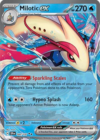 Milotic ex 042 191 Holofoil SSP #042/191 (Near Mint Double Rare) Pokemon: SV08: Surging Sparks