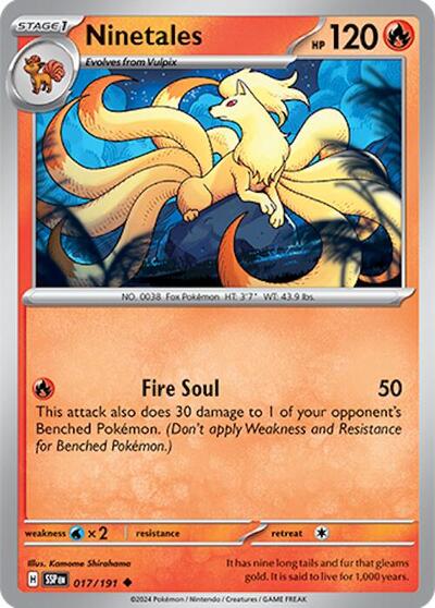 Ninetales SSP #017/191 (Near Mint Uncommon) Pokemon: SV08: Surging Sparks