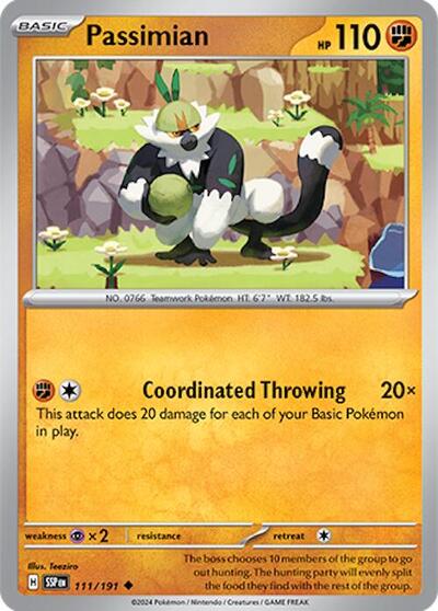 Passimian SSP #111/191 (Near Mint Uncommon) Pokemon: SV08: Surging Sparks