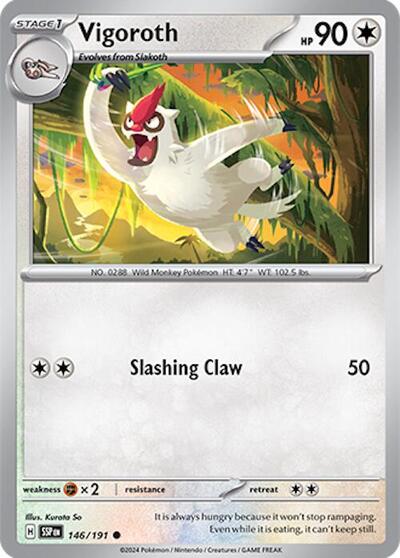 Vigoroth SSP #146/191 (Near Mint Common) Pokemon: SV08: Surging Sparks