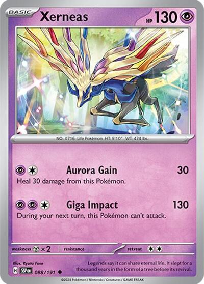 Xerneas SSP #088/191 (Near Mint Uncommon) Pokemon: SV08: Surging Sparks