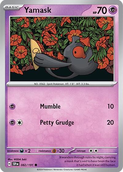 Yamask SV08: Surging Sparks SSP #082/191 (Common) Pokemon: