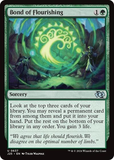 Bond of Flourishing J25 #637 (Near Mint Uncommon) Magic: The Gathering: Foundations Jumpstart