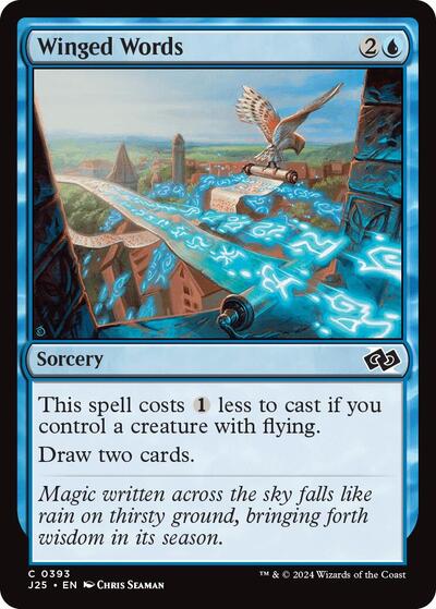 Winged Words J25 #393 (Near Mint Common) Magic: The Gathering: Foundations Jumpstart