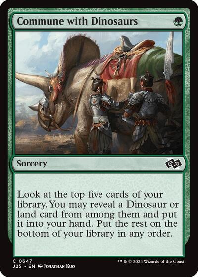 Commune with Dinosaurs J25 #647 (Near Mint Common) Magic: The Gathering: Foundations Jumpstart