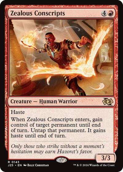 Zealous Conscripts J25 #143 (Near Mint Rare) Magic: The Gathering: Foundations Jumpstart