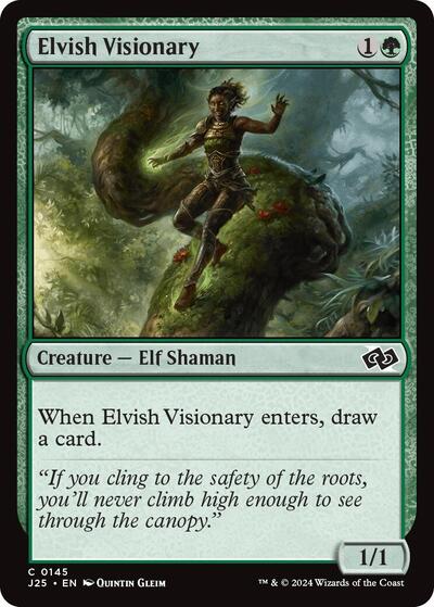 Elvish Visionary J25 #145 (Near Mint Common) Magic: The Gathering: Foundations Jumpstart
