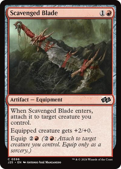 Scavenged Blade J25 #596 (Near Mint Common) Magic: The Gathering: Foundations Jumpstart