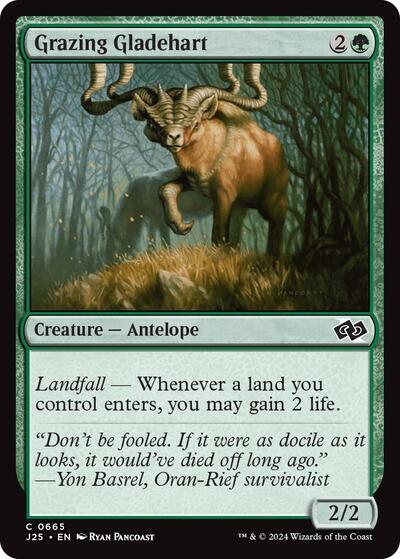 Grazing Gladehart J25 #665 (Near Mint Common) Magic: The Gathering: Foundations Jumpstart