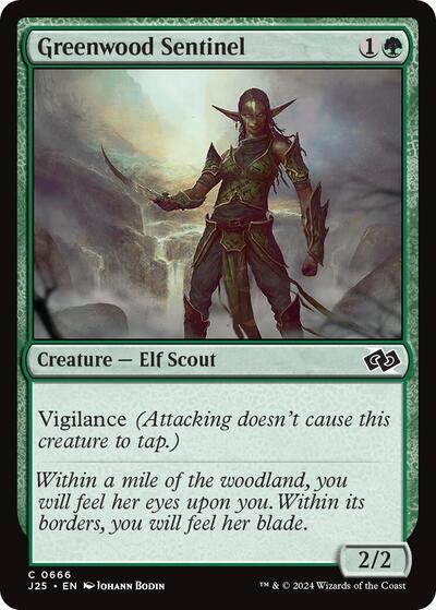 Greenwood Sentinel J25 #666 (Near Mint Common) Magic: The Gathering: Foundations Jumpstart