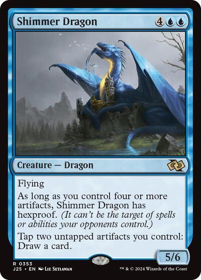 Shimmer Dragon J25 #353 (Near Mint Rare) Magic: The Gathering: Foundations Jumpstart
