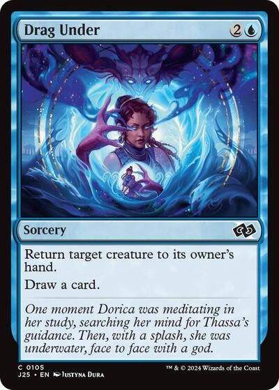 Drag Under J25 #105 (Near Mint Common) Magic: The Gathering: Foundations Jumpstart