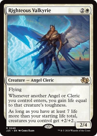 Righteous Valkyrie J25 #246 (Near Mint Rare) Magic: The Gathering: Foundations Jumpstart