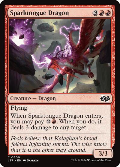 Sparktongue Dragon J25 #600 (Near Mint Common) Magic: The Gathering: Foundations Jumpstart