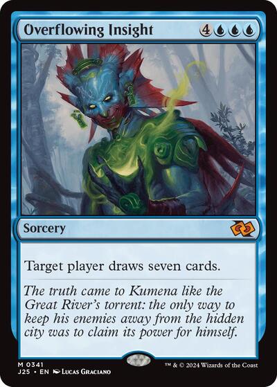 Overflowing Insight J25 #341 (Near Mint Mythic Rare) Magic: The Gathering: Foundations Jumpstart