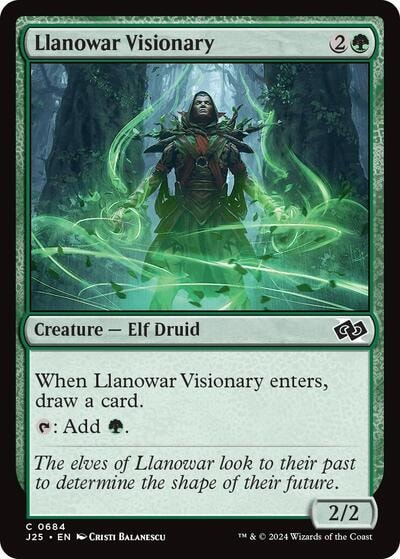 Llanowar Visionary J25 #684 (Near Mint Common) Magic: The Gathering: Foundations Jumpstart