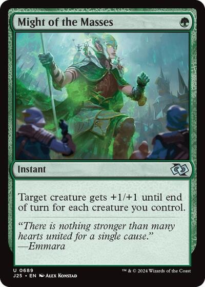 Might of the Masses J25 #689 (Near Mint Uncommon) Magic: The Gathering: Foundations Jumpstart