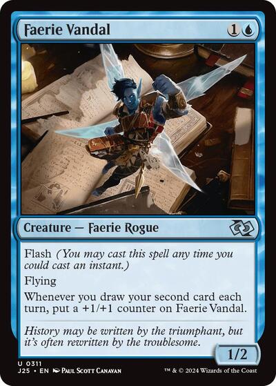 Faerie Vandal J25 #311 (Near Mint Uncommon) Magic: The Gathering: Foundations Jumpstart