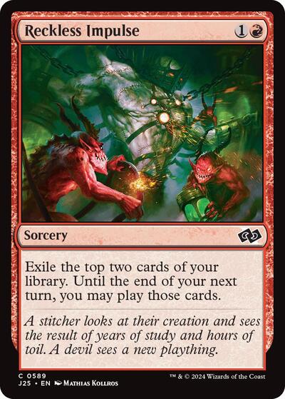 Reckless Impulse J25 #589 (Near Mint Common) Magic: The Gathering: Foundations Jumpstart