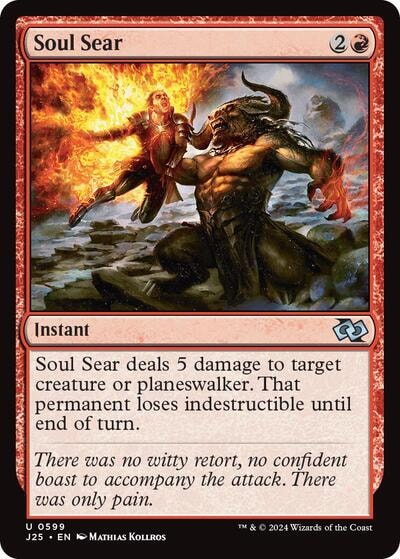 Soul Sear J25 #599 (Near Mint Uncommon) Magic: The Gathering: Foundations Jumpstart