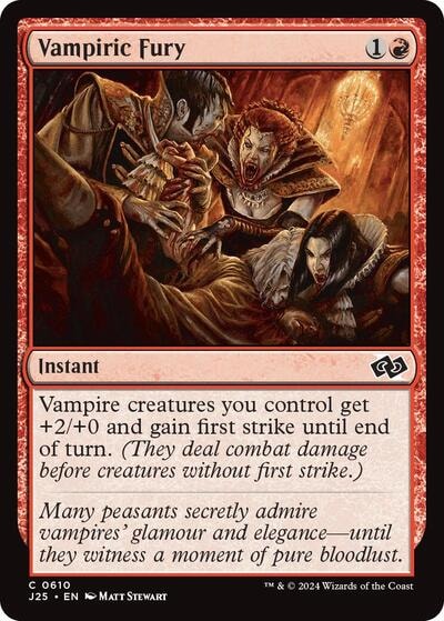 Vampiric Fury J25 #610 (Near Mint Common) Magic: The Gathering: Foundations Jumpstart